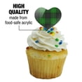 thumbnail image 3 of Plaid Green Gray Grey Pattern Heart Love Cupcake Picks Toppers Decoration Set of 6, 3 of 6