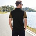 thumbnail image 6 of Mens Striped Polo Shirt Short Sleeve Breathable Casual Business Henley Collar Top for Summer Out Golf Travel Wear Coffee 3XL, 6 of 8