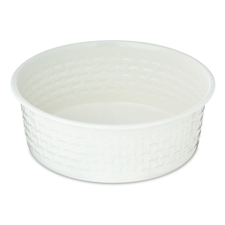 Vibrant Life Large Stainless Steel Embossed Dog Bowl, White Bones