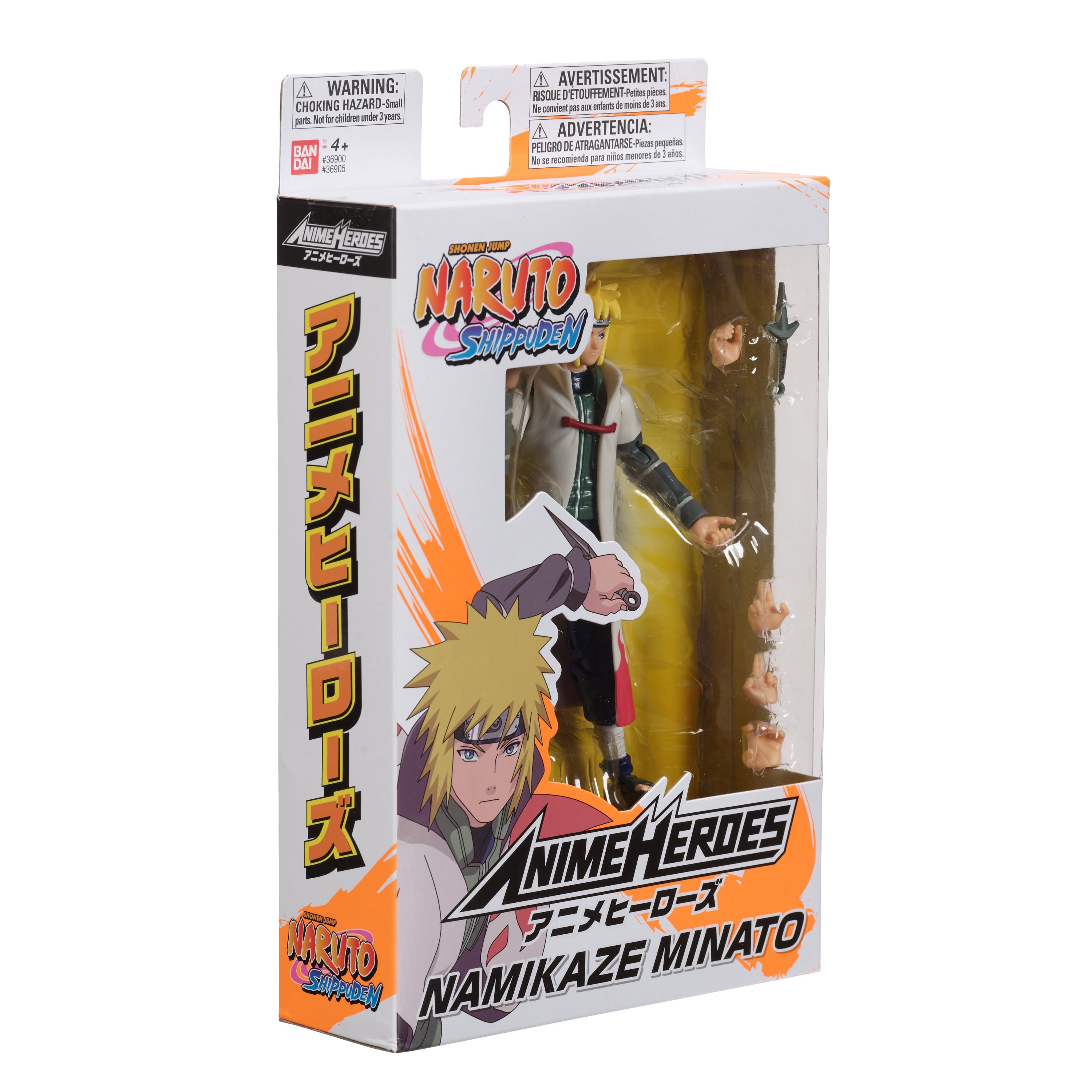  Bandai Anime Heroes Namikaze Minato Figuras de acción Hokage  Anime Bundle con 2 calcomanías My Outlet Mall