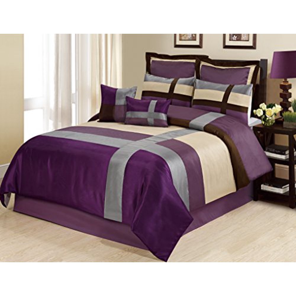 8 Piece Dorsey Patchwork Bed in a Bag Clearance bedding Comforter Set