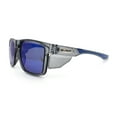 thumbnail image 6 of Xloop Mens Color Mirror Rectangle Sport Plastic Side Visor Sunglasses Slate Navy - Blue Mirror, 6 of 7