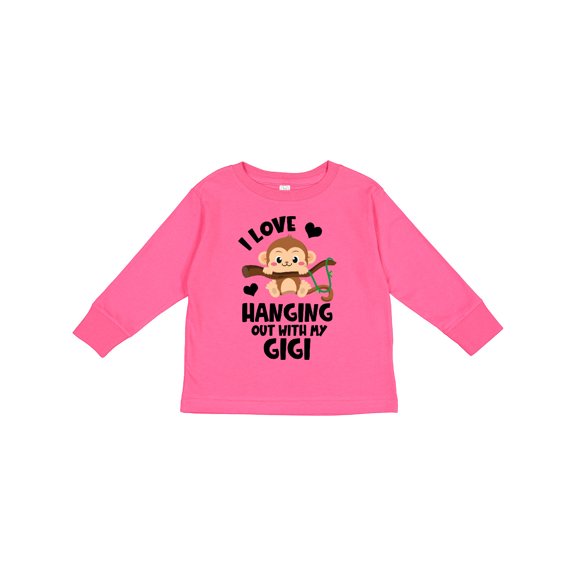 Inktastic Monkey I Love Hanging out with My Gigi Boys or Girls Long Sleeve Toddler T-Shirt