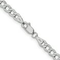 thumbnail image 3 of Auriga 14k White Gold 4.3mm Curb Chain Necklace 22inch for Women, 3 of 5