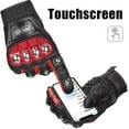thumbnail image 3 of ILM Alloy Steel Leather Hard Knuckle Touchscreen Motorcycle Bicycle Motorbike Powersports Racing Gloves (XXL, (LEATHER) RED), 3 of 6