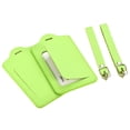 thumbnail image 1 of Equipaje Etiqueta PU Soportes 12x7cm Equipaje Etiqueta Identificador con Correas para Mochila Viaje Bolso Maleta Verde Paquete de 2, 1 of 6
