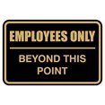 thumbnail image 2 of All Quality Classic Framed Employees Only Beyond This Point Wall or Door Sign | Easy to Install Business Signage - Large (Black-Gold) 1 Pack, 2 of 4