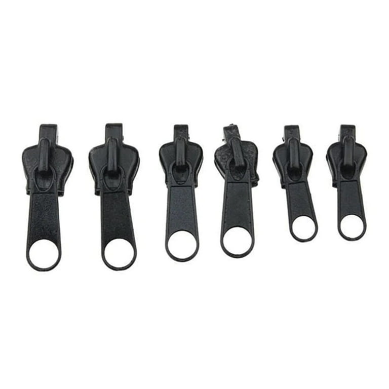 ASOTV -Fix a Zipper Common Size Fix Any Zipper Easy To Install Removable  Reusable- 6 Zippers- Black 