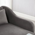 thumbnail image 6 of Miniyam Velvet Chaise Lounge, Upholstery Accent Chaise Chair with Pillow for Living Room Bedroom, Left Armrest, Gray, 6 of 7