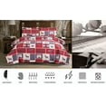 thumbnail image 6 of Jessy Home Plaid Quilt King Rustic Cabin Bedspread Coverlet Set Polyester Red Bedding, 6 of 9