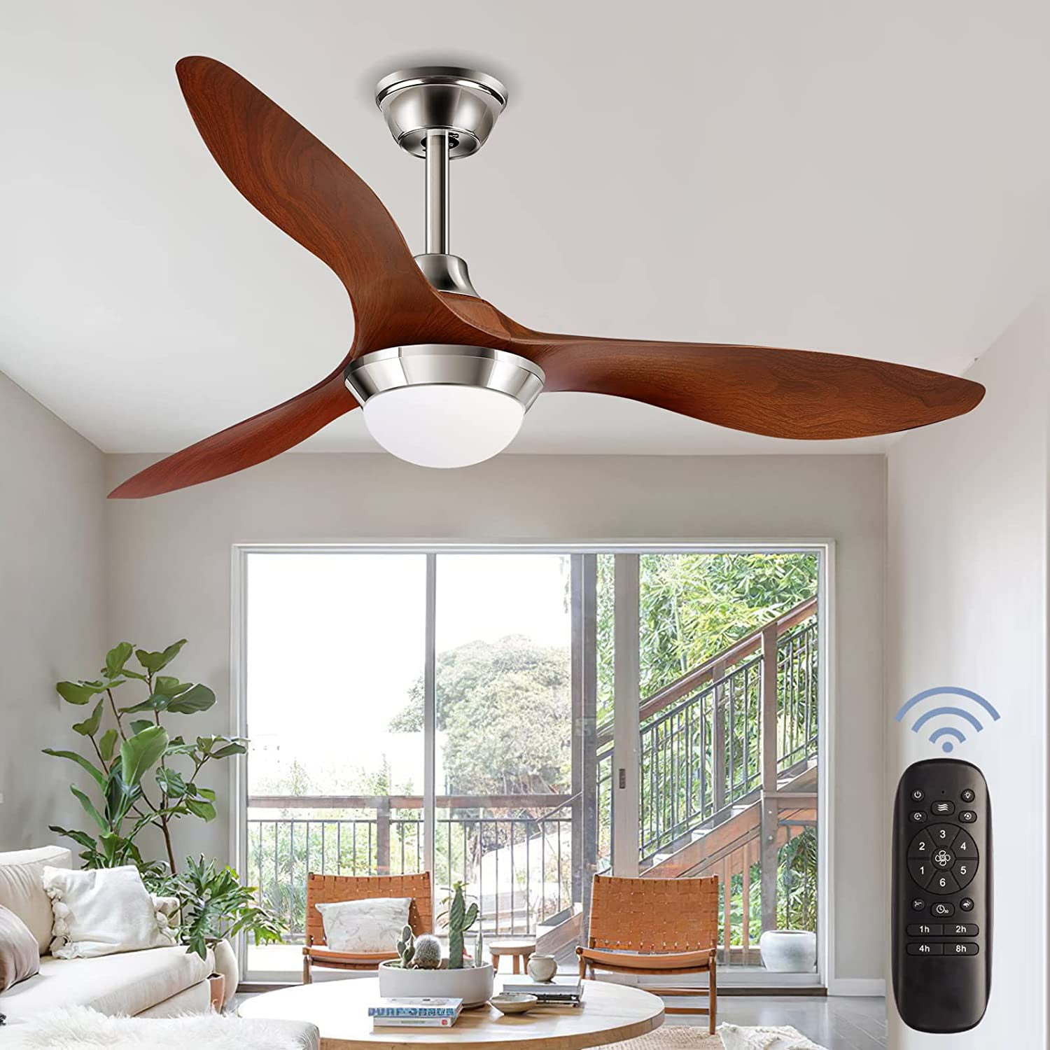 Surtime Modern Ceiling Fans with Lights Remote Control Indoor and