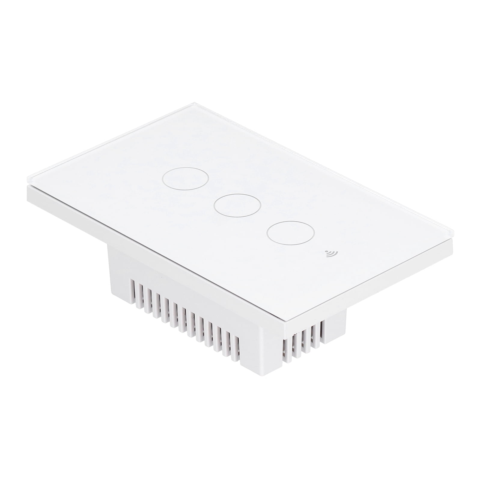 BIMZUC Intelligent Light Touch Switch Remote Control 3 Gang American Type Zigbee Home Automation Wall Switch Panel 100-240V White (15 cm / 5.91 inches)