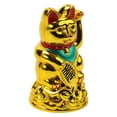 thumbnail image 3 of Girlsshop Chinese Lucky Waving Cat Beckoning Maneki Neko Gold Fortune Feng Shui 6.5\" Inch,4.5inch gold, 3 of 9