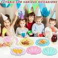 thumbnail image 6 of 60Pcs Pastel Seashell Paper Plates Mermaid Birthday Party Supplies Seashell Shaped Disposable Plates Under the Sea Party Plates for Girl Kids Baby Shower Mermaid Themed Party Decorations, 6 of 7