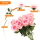 thumbnail image 3 of Uxcell 12 Piezas Rosas de Núcleo Rosa Artificiales, Rosas de Terciopelo de Toque Real con Tallos, 3 of 6