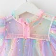 thumbnail image 4 of GYRATEDREAM Little Girl Sequin Star Tulle Tutu Dress Toddler Kids Ruffles Sleeve Flower Girl Wedding Party Princess Birthday Dresses for 7-8Y Multi-color, 4 of 9
