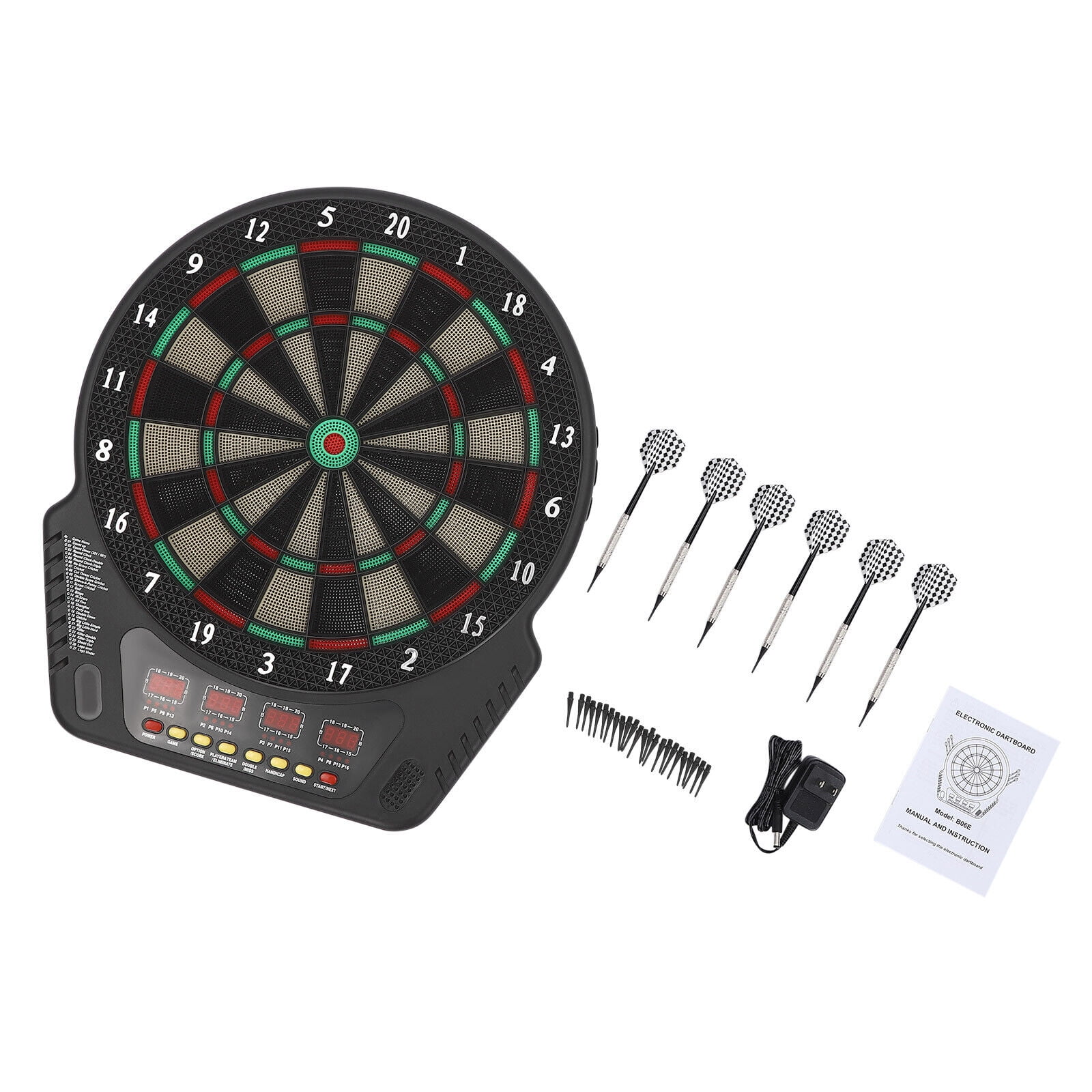 Fichiouy Electronic Dart Board with 6 Darts & 4 LED Displays Dart Game Set for Kids and Adult Games