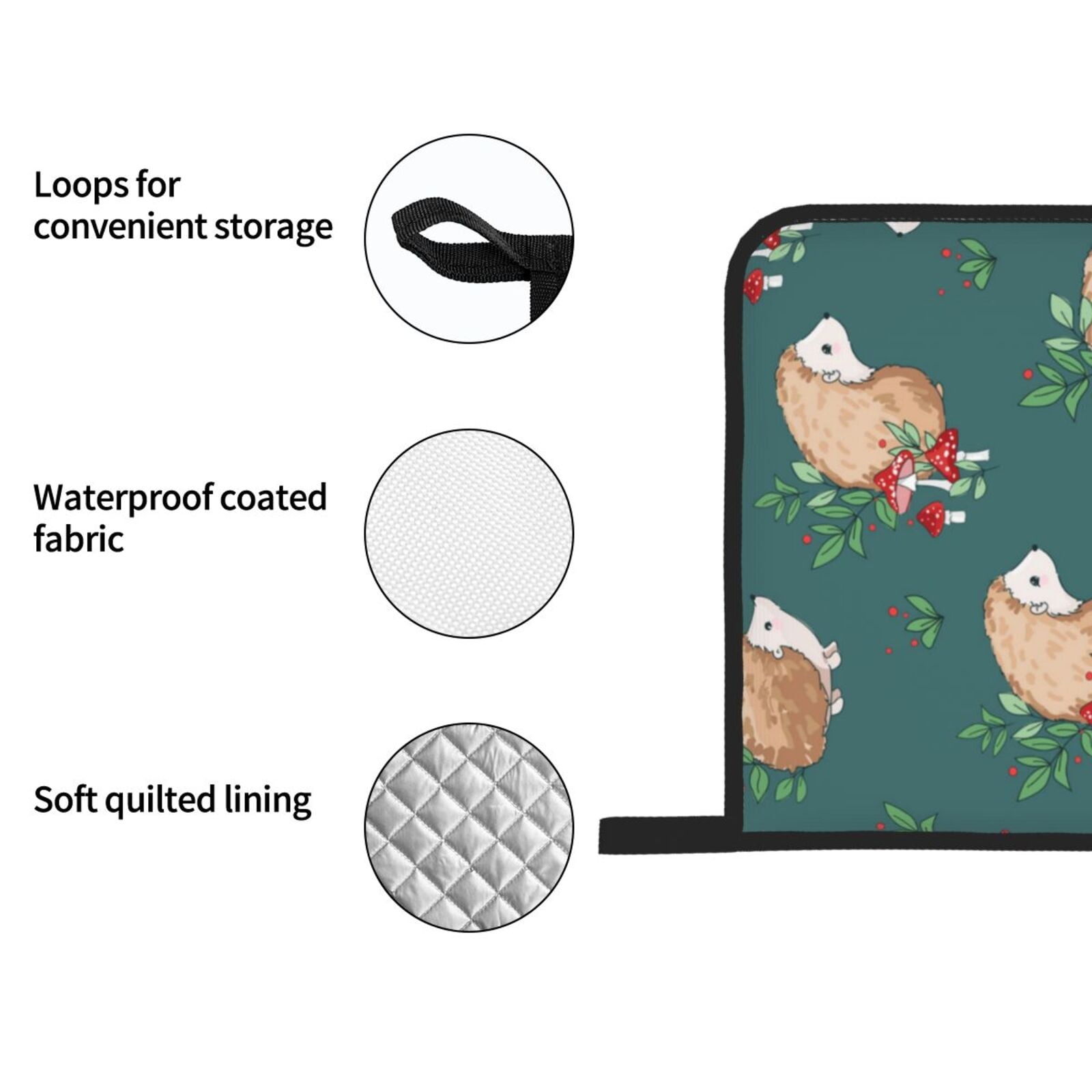 Baby Hedgehog Mushroom 4Pcs Oven Mitts and Pot Holders Sets Oven Kitchen Gloves Hot Pads for Cooking BBQ Baking Grilling
