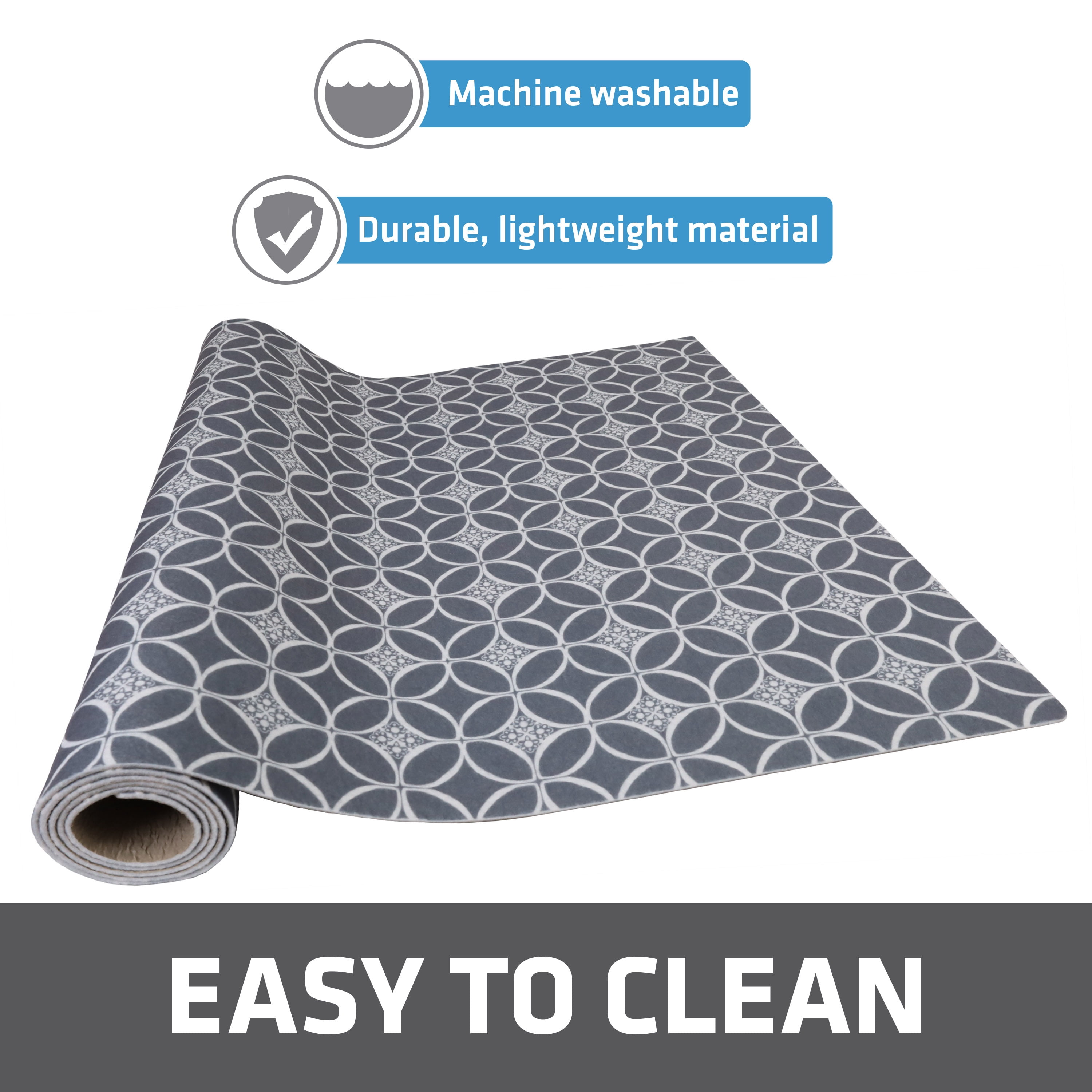 Drymate XL Under Sink Mat, Waterproof Cabinet Protection Mats for Kitchen & Bathroom, Absorbent Shelf Liners, Slip-Resistant, Non-Adhesive, Machine Washable, Durable (USA Made)(24”x59”)(Indigo Grey)