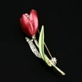thumbnail image 3 of Broche de de Imitación de Cristal de Flor de Dorado, Joyería para Mujer, Regalos jinwen broche de tulipán, 3 of 7