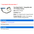 thumbnail image 2 of Turn Signal Switch - Compatible with 1977 Pontiac Ventura, 2 of 3