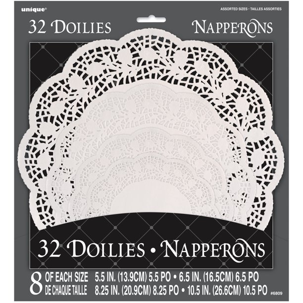 Scalloped Round Paper Doilies, Assorted Sizes, White, 32ct Walmart