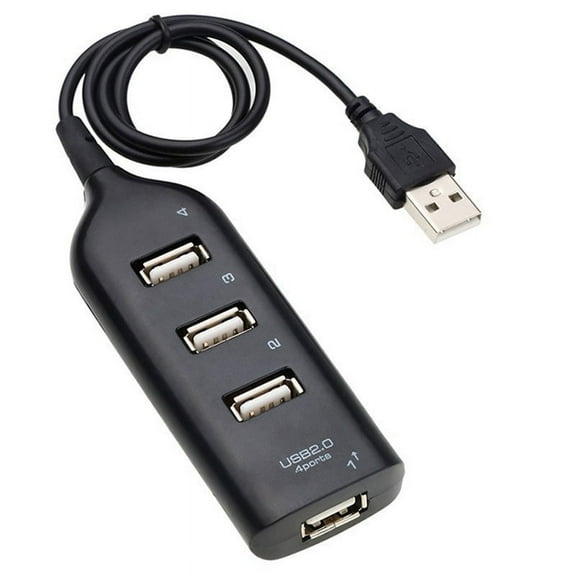 4-Port USB Hub Adapter for Laptop Receiver Computer Accessories Black