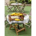 thumbnail image 4 of Outdoor Tablecloth with Umbrella Hole for Patio/Picnic/Party/Camping, Lemon Basket Summer Waterproof Table Cloth Round Cover Washable, Farmhouse Vintage Green Lace (Dia 60"), 4 of 8