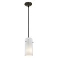 thumbnail image 2 of Accesslighting 28033-4C-ORB-CLRD Glass N Glass Cylinder Cord Clear & Red Glass LED Pendant- Brushed Steel, 2 of 2