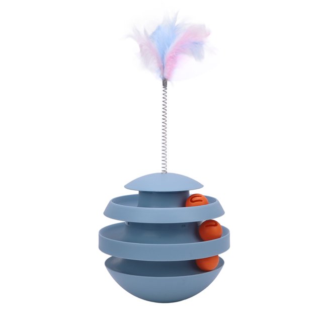 Puzzle Kitten Exercise Toy, Turntable Cat Toy, Interactive Automatic Ball Toy with Rotating Mechanism, Captivating Distraction for Cats, Built to Last & Indoor Play, Enhance Cat