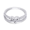 thumbnail image 2 of Round Cut White Cubic Zirconia Split Shank Infinity Heart Promise Ring In 14K White Gold Plated 925 Sterling Silver (Color: White, Clarity: VVS1-VVS2) -5.5, 2 of 6