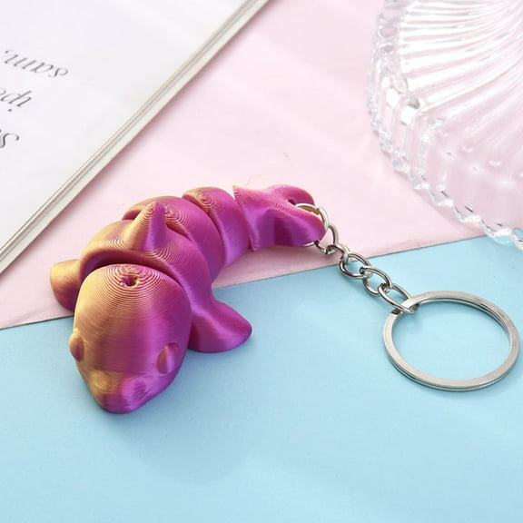 3D Printed Cute Animal Keychain - Colorful Bag Charm for Animal Lovers, Practical Key Ring for Daily Use & Teenagers’ Backpack Decoration