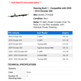 thumbnail image 2 of Steering Rack 1 - Compatible with 2005 - 2010 Chrysler 300 - Autopart Premium, 2 of 2