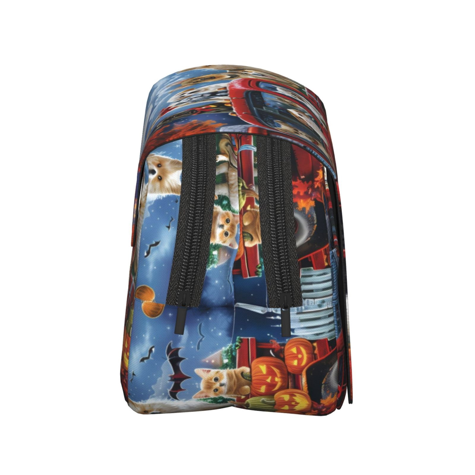 Rateoe Halloween Pets Pumpkins Pattern Double Clamshell Pen Case, Storage Organizer with Two Zipper Compartments– Holds Up to 50 Pencils & Pens