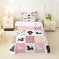 thumbnail image 2 of Manfei Cute Dachshund Dog Twin Sheets, Buffalo Plaid Bedding, Pink White, 3 Pieces, 1 Flat Sheet, 1 Fitted Sheet and 1 Pillowcase, 2 of 6