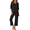 Black, variant on Lounge Sets for Women Comfy Pajamas Set 2 Piece Outfits Short Sleeve Tops and Wide Leg Pants with Large Pockets