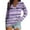 #0200-Purple, variant on Uootdi Breast Cancer Long Sleeve Shirts for Women V Neck Gift Breast Cancer Survivor Shirt Casual Butterfly Graphic Loose Basic T