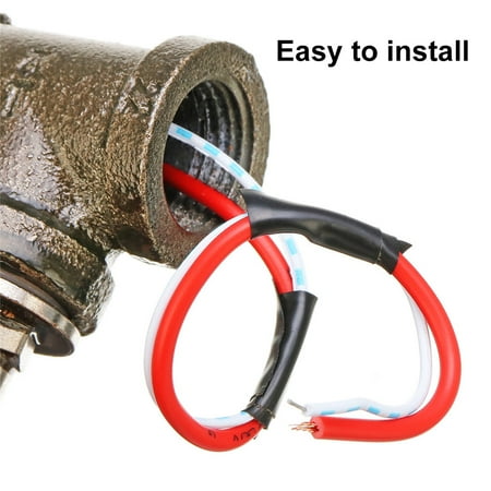 Water Pipe Stop Valve with Electric Wires 1/2 Tube Metal Shut Off Inch