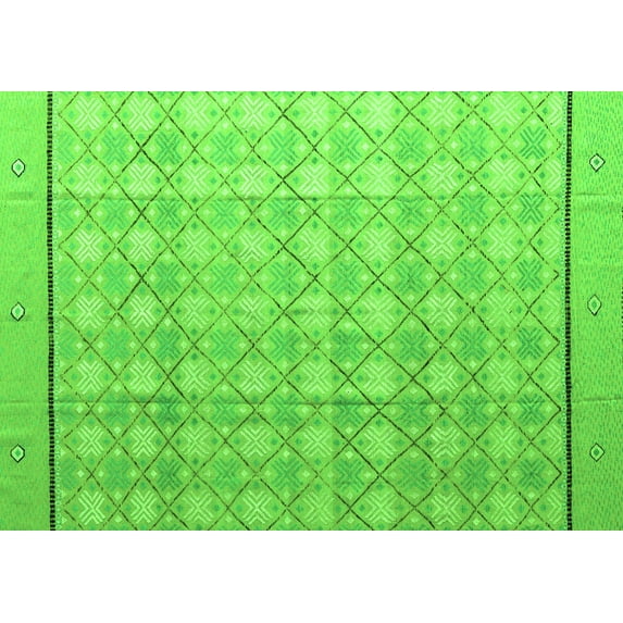 Ahgly Company Indoor Rectangle Abstract Green Modern Area Rugs, 6' x 9'