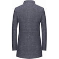 thumbnail image 2 of Gabardina de mezcla de lana para hombre con bufanda de lana suave al tacto desmontable, cálida gabardina de invierno, 2 of 5