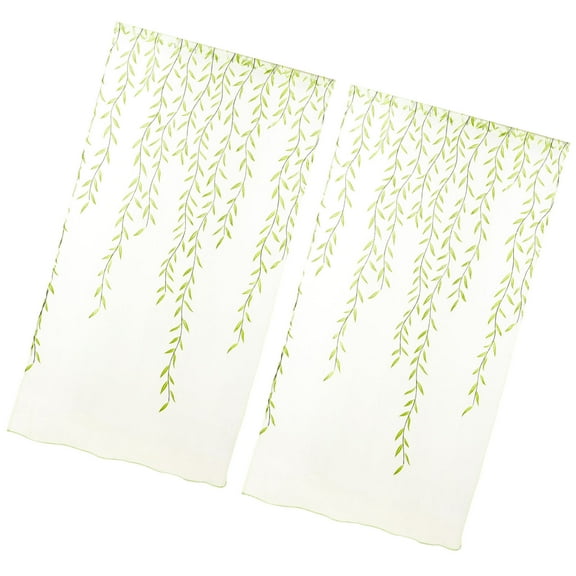 PAMINGONO Willow Curtains Voile Curtains Green 1Pack