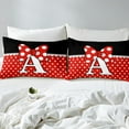 thumbnail image 3 of Erosebridal Housse de Couette Nœud Cartoon Double, Literie Lettre Initiale A Taille Double, Déco à Pois, Réversible 3 Pcs(Sans Couette), 3 of 7