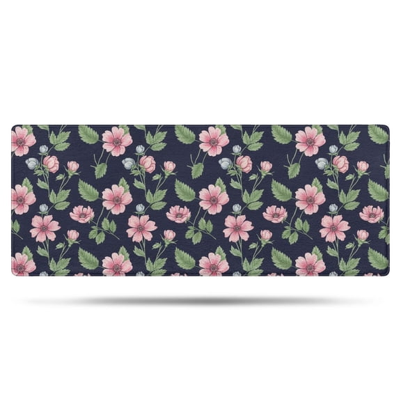 Pioneer Flower Floral Print Pattern Bathroom Rugs Mat, Non Slip Microfiber Bathroom Rug with Rubber Backing, Soft Mats for Bathroom Floor Tub Shower, 24"x60"