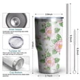 thumbnail image 3 of 30oz Pioneer Flower Floral Print Pattern Tumbler, Double Wall Vacuum Insulated Cup, BPA-Free Leak Proof Lid & Reusable Straws, Hot 12h, Cold 34h, 3 of 6