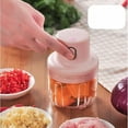 thumbnail image 3 of Picadora de ajo eléctrica, mini procesador de alimentos portátil, procesador triturador de alimentos inalámbrico con carga USB para frutas, (taza de 250 ML), 3 of 5