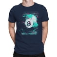 thumbnail image 2 of Glitched Neon 8-Ball Art Navy Men's T-shirt, 2 of 3
