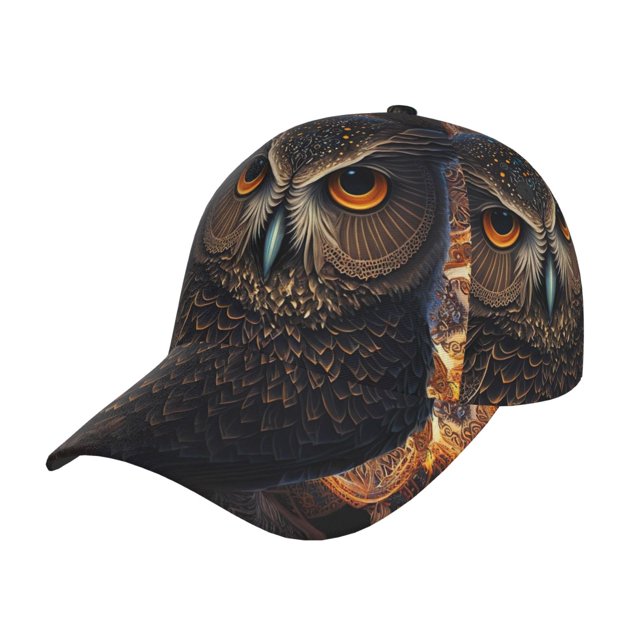 Balery Classical Style Brown Owl Gorra de béisbol de tamaño ajustable para correr, entrenar y actividades al aire libre. Gorra de papá para todas las estaciones.