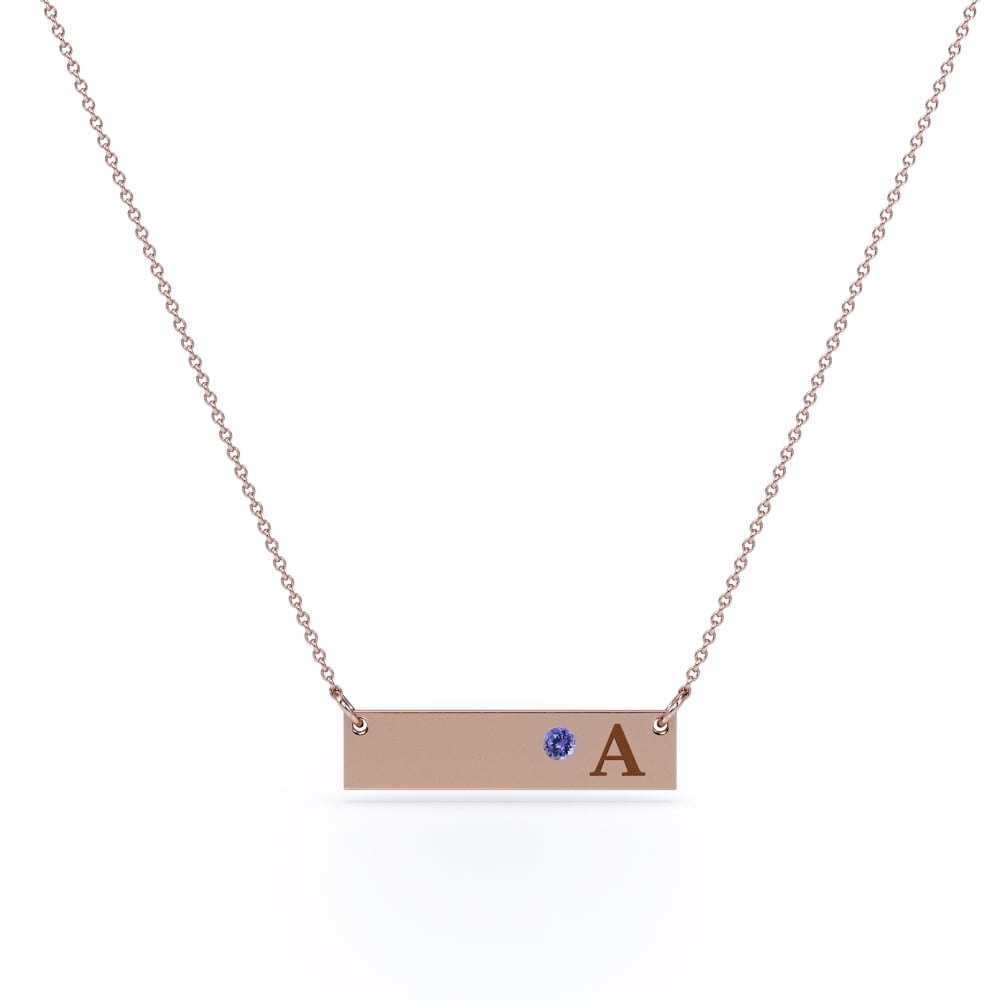 Initial Monogram Bar Necklace 