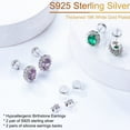 thumbnail image 5 of TINGN Halo Oval Cut Birthstone Earrings for Women Mom 18K White Gold Plated S925 Sterling Silver Gorgeous Birthstone Stud Earrings for Women Mom Birthday Gifts, 5 of 7