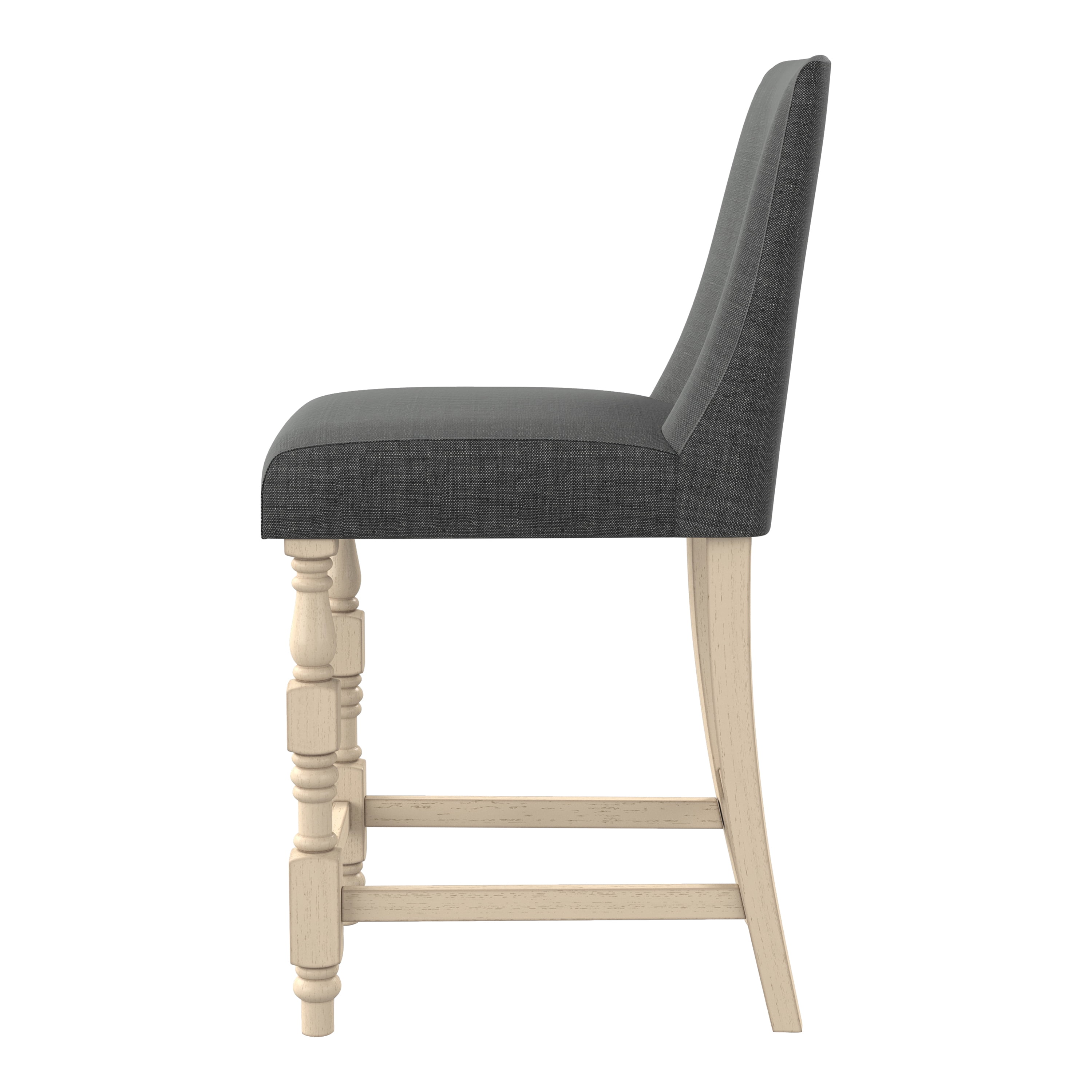 Furniture of America Yelle Upholstered Gray Fabric and and Counter Height Chairs (Set of 2)